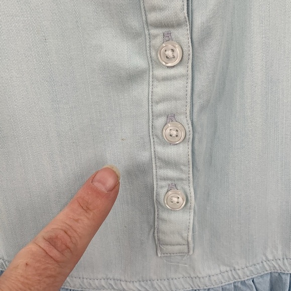 Rails Noelle colorblock tiered mini dress blue chambray a-line trapeze shift XS - Picture 6 of 6